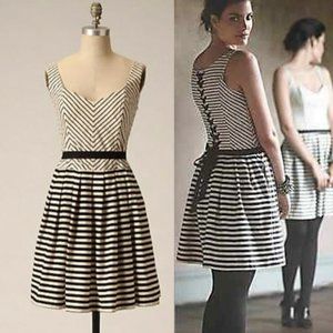 Corey Lynn Calter x Anthropologie black and ivory corset dress